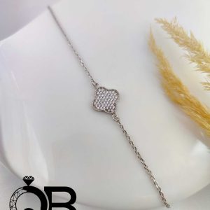دستبند نقره طرح ونکلیف پرنگین