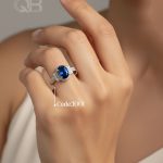 انگشتر نقره طرح یاقوت کبود کد1001