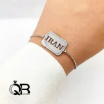 دستبند استیل نوشته “ایران” مدل آسانسوری رنگ ثابتA14 - تصویر 3
