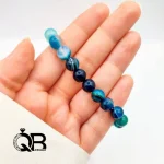 دستبند سنگ طبیعی عقیق ماداگاسکار آبیA04 - تصویر 3