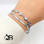 دستبند دو‌لاین طرح LOVE نقره ای(کالکشن خاص گالری کیوبی)A57