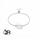 دستبند استیل طرح نقشه ایران زنانه و دخترانه رنگ ثابت A15