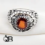 انگشتر نقره ۹۲۵ مردانه با نگین گارنت قرمز (نماد عشق و اراده)A121
