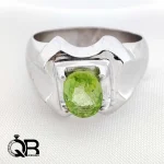 انگشتر نقره مردانه زبرجد مدل فیلی و استخوانی A172