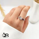 انگشتر نقره زنانه طرح پروانه (کد A191)