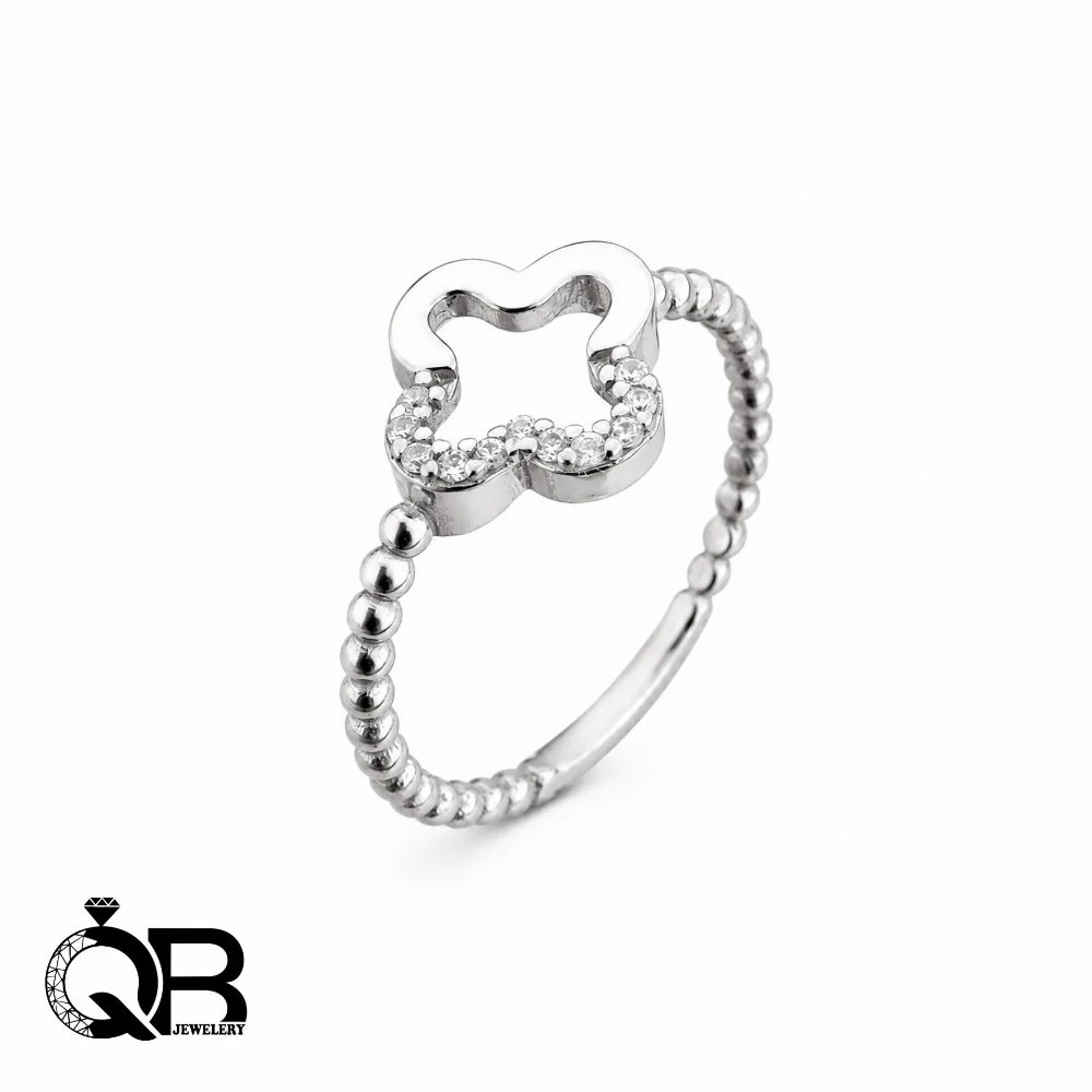 minimal-van-cleef-style-silver-ring-a187-1 انگشتر نقره زنانه مدل ونکلیف ظریف و لوکس A187