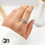 انگشتر نقره زنانه طرح قلب و ضربان نماد عشق و زندگی A205