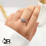 انگشتر نقره زنانه طرح گل مینیمال و ظریفA201