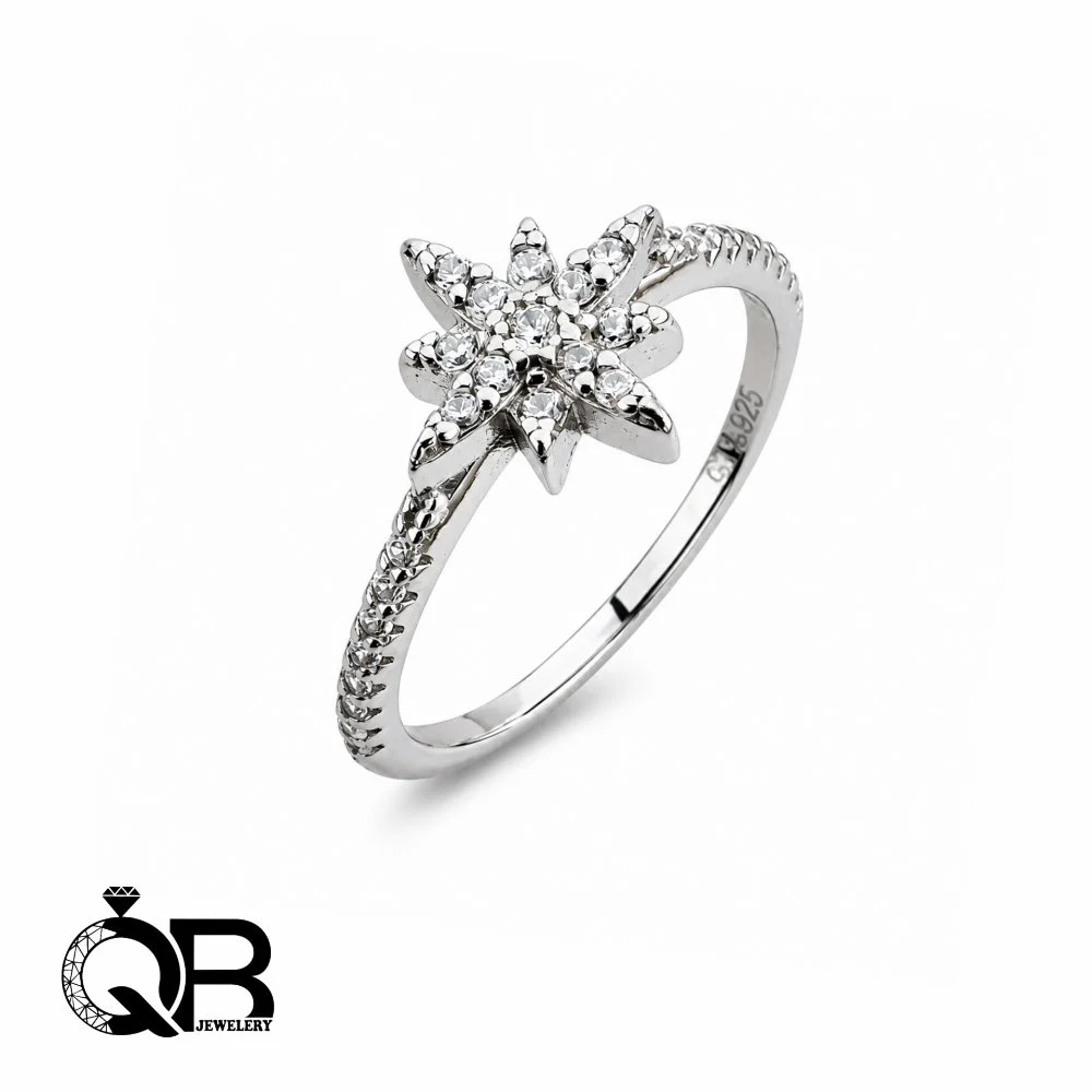 silver-solitaire-ring-star-model-a183-1 انگشتر نقره زنانه سولیتر مدل ستاره درخشانA183