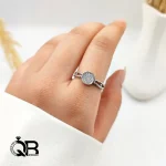 انگشتر نقره سولیتر گرد زنانه A194