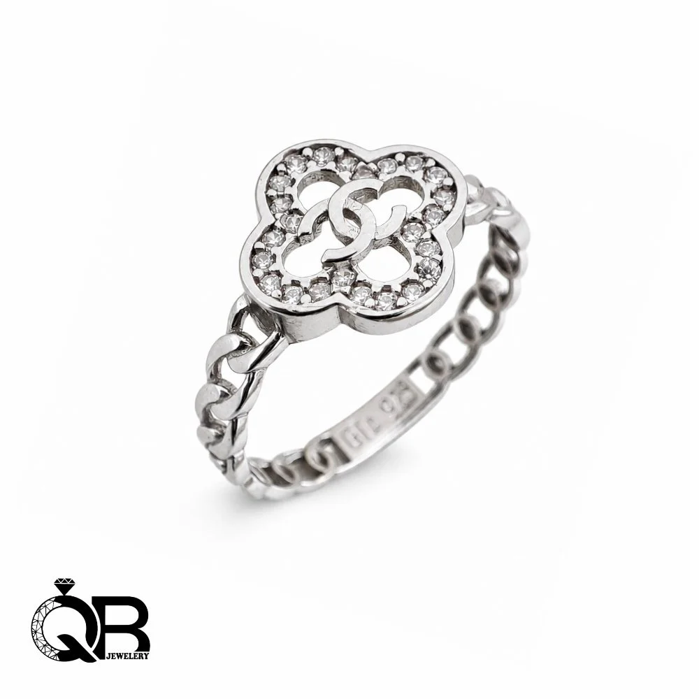 van-cleef-style-gemstone-silver-ring-a195-1 انگشتر نقره مدل ونکلیف نگیندار ظریف و لوکس A195