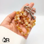 تسبیح سیترین اصل (سنگ ثروت) جذب انرژی مثبت و سلامتی A217