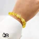 دستبند سنگی کوارتز زرد و سیترین مدل چیپسی A226