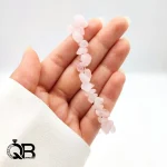 دستبند سنگی کوارتز صورتی اصل مدل چیپسیA227