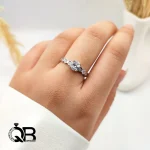 انگشتر نقره زنانه تک نگین A207