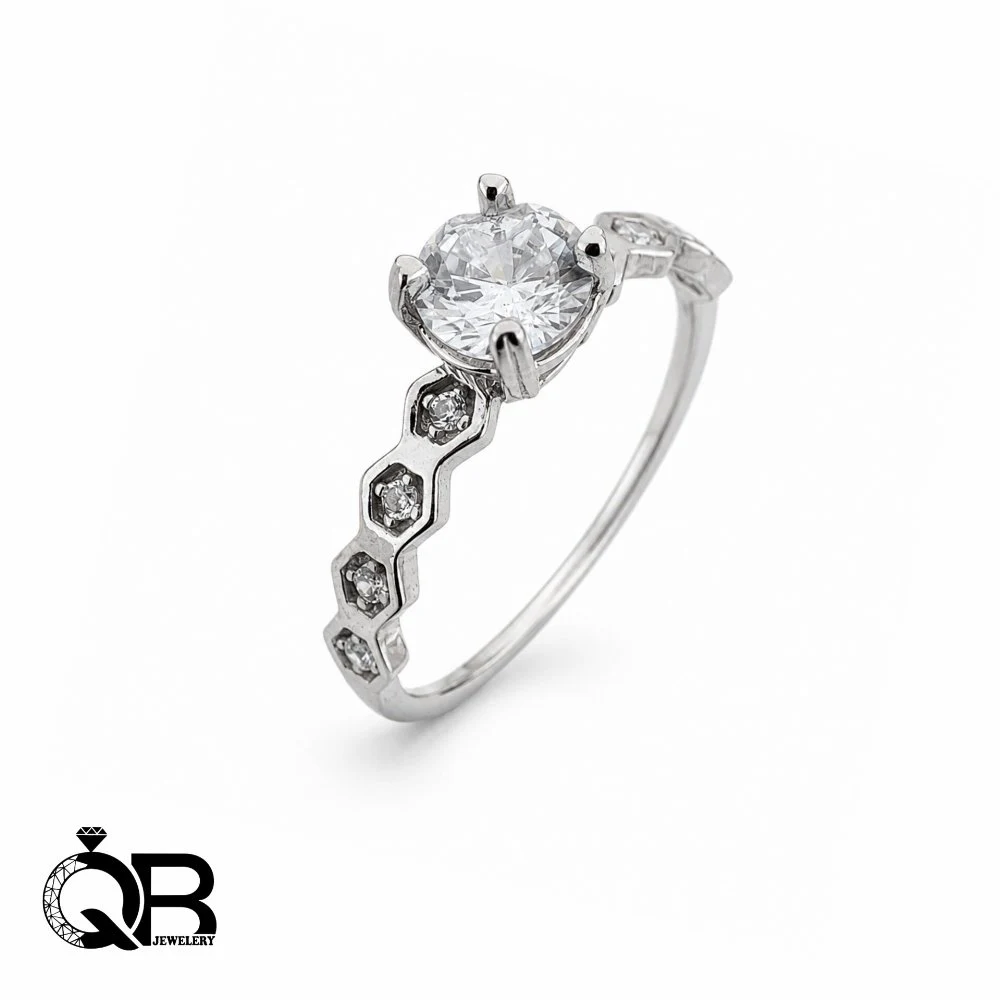 silver-solitaire-ring-a207-1 انگشتر نقره زنانه تک نگین A207