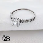 انگشتر نقره زنانه تک نگین A207