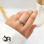 انگشتر نقره زنانه تک نگین A208