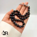 تسبیح عقیق جزع یمنی اصل نمره ۹ (۳۳ دانه) سنگ رزق و برکت A215